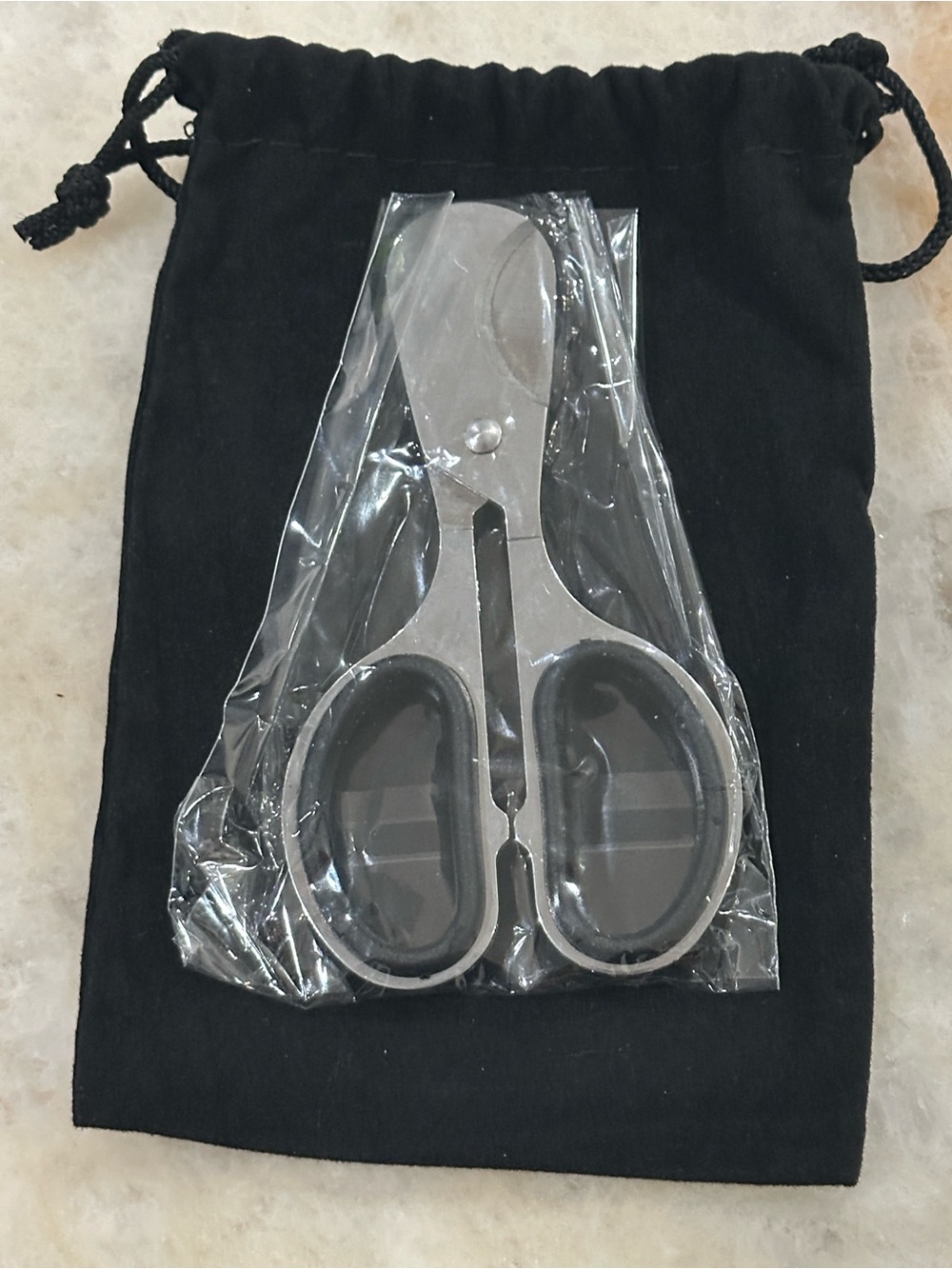 Black and Silver Cigar Cutter Scissors with Protective Pouch